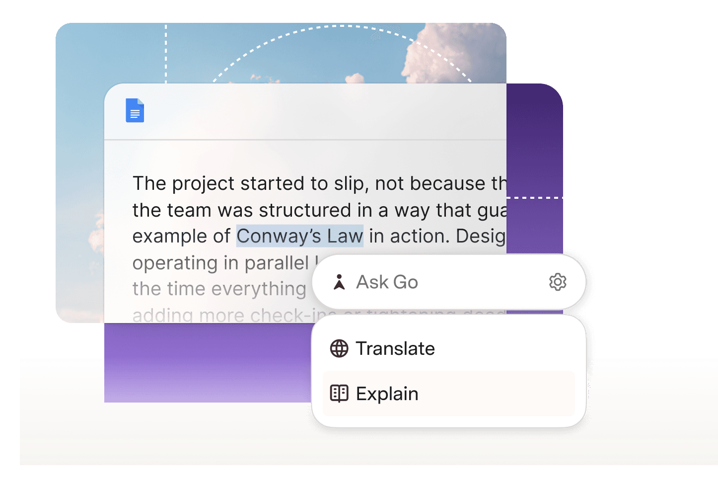 Reading assistant explaining Conway’s Law