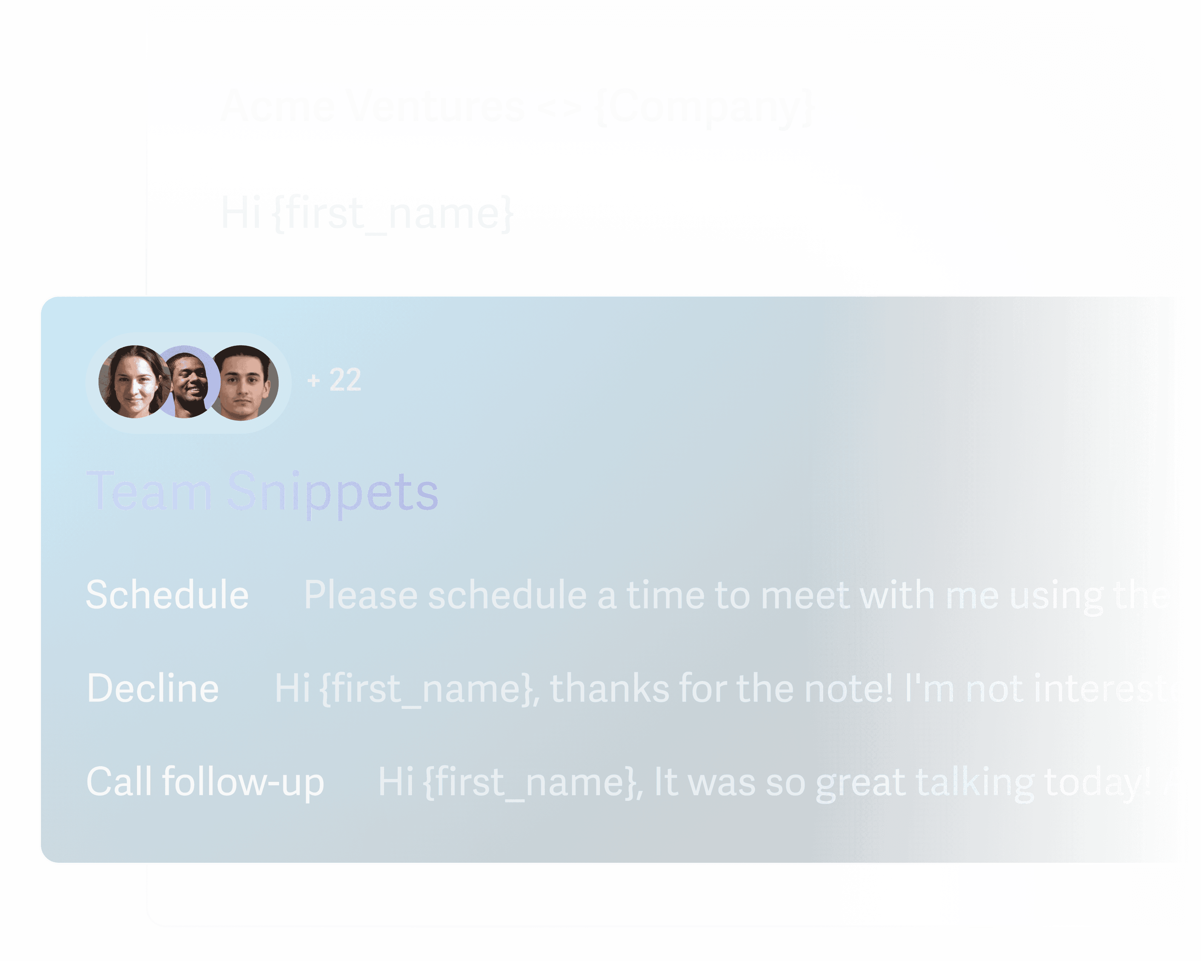 Snippets for fast email composition